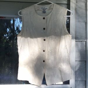 Vintage linen embroidered vest